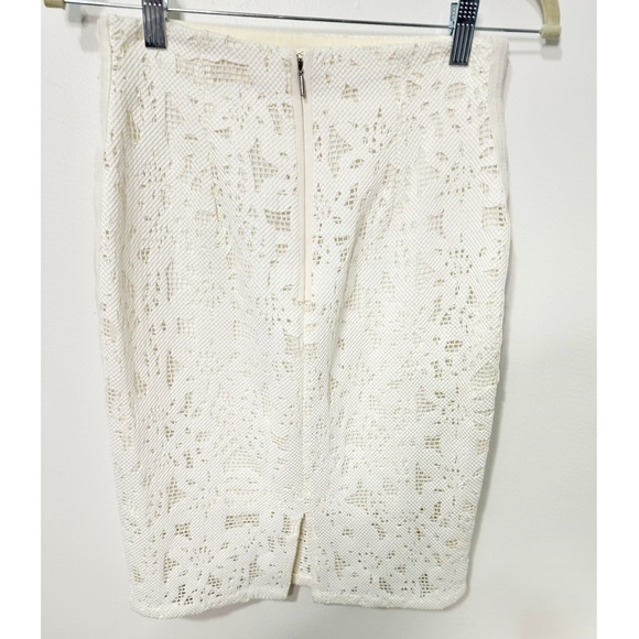 Rebecca Taylor Laser Cut Ivory Lace Pencil Skirt size 4 - Picture 4 of 5